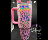 40 Ounce Leopard Holographic Tumblers NOT Sublimation