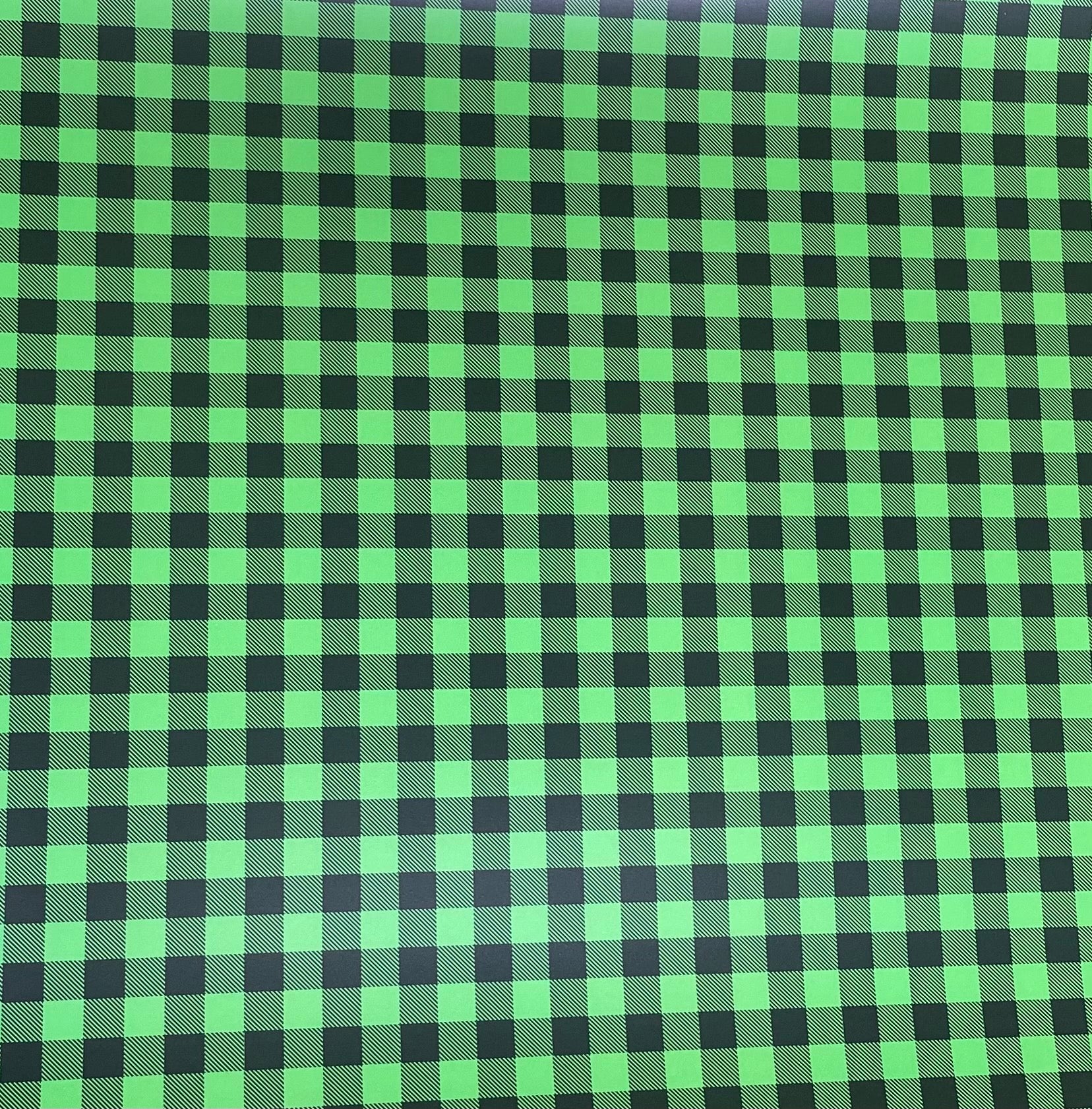 Printed HTV Green Buffalo Plaid Print 12 x 15 Sheet